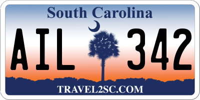 SC license plate AIL342