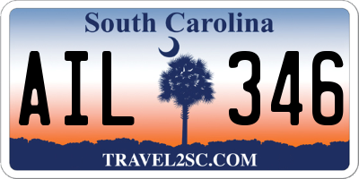 SC license plate AIL346