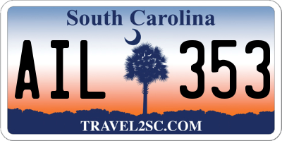 SC license plate AIL353