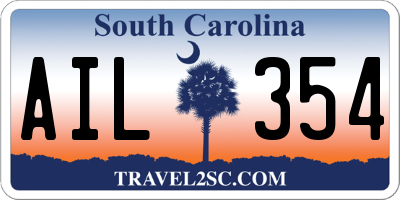 SC license plate AIL354