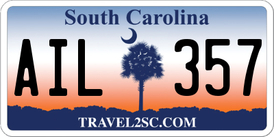 SC license plate AIL357