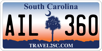 SC license plate AIL360