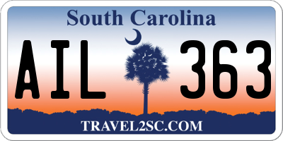 SC license plate AIL363