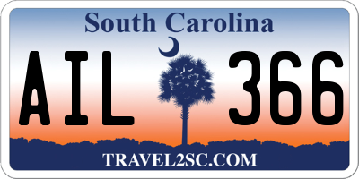SC license plate AIL366