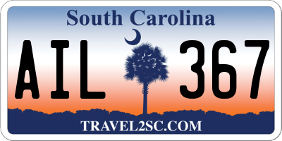 SC license plate AIL367