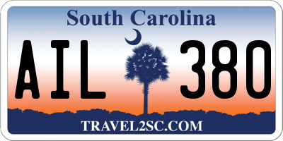 SC license plate AIL380