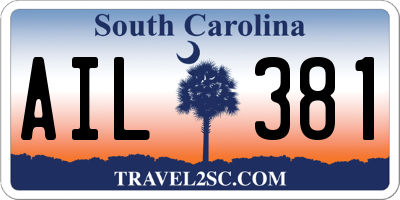 SC license plate AIL381
