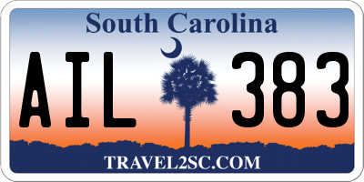SC license plate AIL383