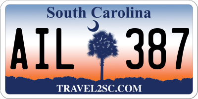 SC license plate AIL387