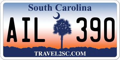 SC license plate AIL390