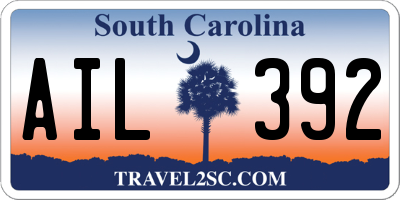 SC license plate AIL392