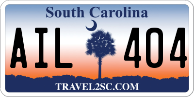 SC license plate AIL404