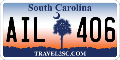 SC license plate AIL406