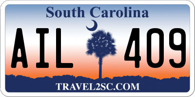 SC license plate AIL409
