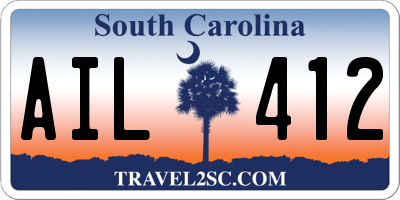 SC license plate AIL412