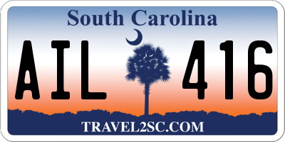 SC license plate AIL416