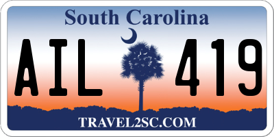 SC license plate AIL419