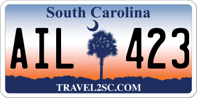 SC license plate AIL423