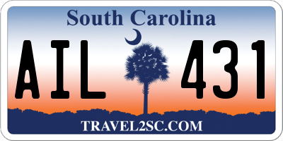 SC license plate AIL431