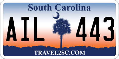 SC license plate AIL443