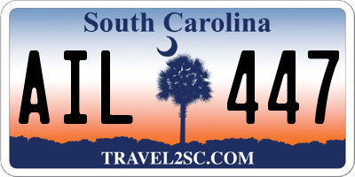 SC license plate AIL447