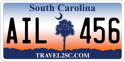 SC license plate AIL456