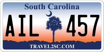 SC license plate AIL457