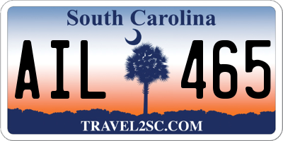 SC license plate AIL465