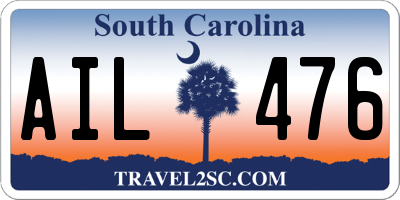 SC license plate AIL476