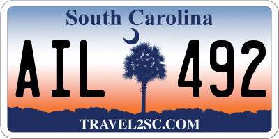 SC license plate AIL492