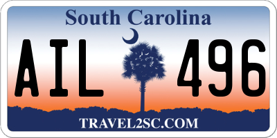 SC license plate AIL496