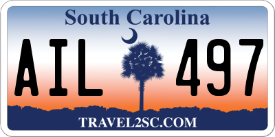 SC license plate AIL497