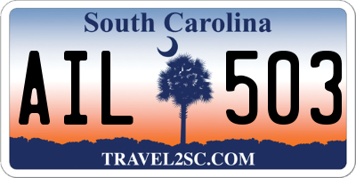 SC license plate AIL503
