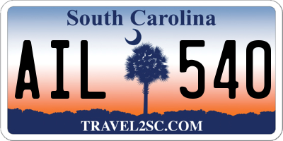 SC license plate AIL540