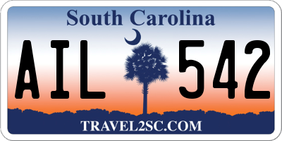 SC license plate AIL542