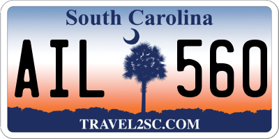 SC license plate AIL560