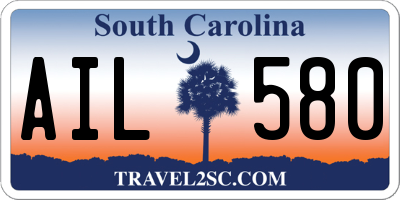 SC license plate AIL580
