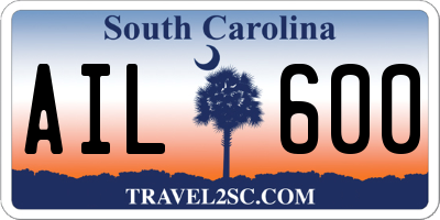 SC license plate AIL600