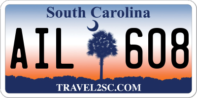 SC license plate AIL608