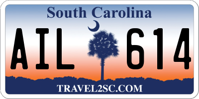 SC license plate AIL614