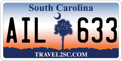 SC license plate AIL633