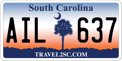 SC license plate AIL637