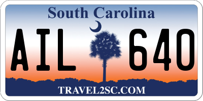 SC license plate AIL640