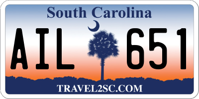 SC license plate AIL651
