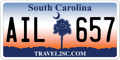 SC license plate AIL657