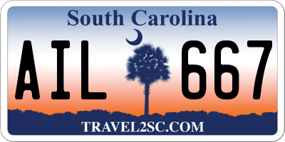 SC license plate AIL667