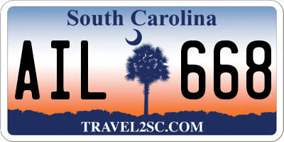 SC license plate AIL668