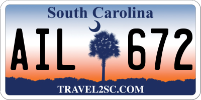 SC license plate AIL672