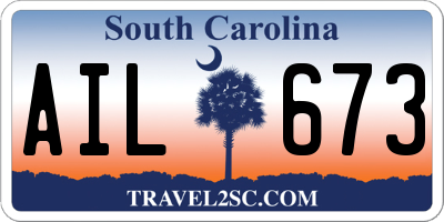 SC license plate AIL673
