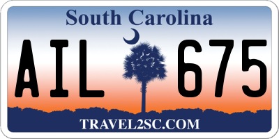 SC license plate AIL675